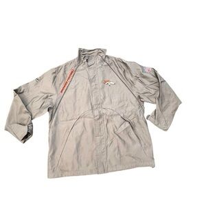 Men’s Reebok NFL Denver Broncos Big Logo Full Zip Windbreaker‎ Jacket Size Large